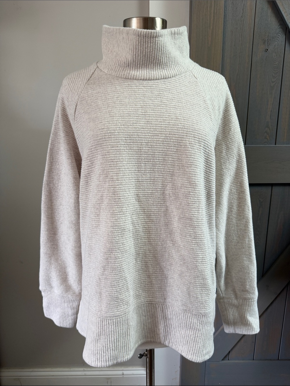 L.L. Bean Lakewashed Double-Knit Funnelneck Sweatshirt Oatmeal Heather Size 2X